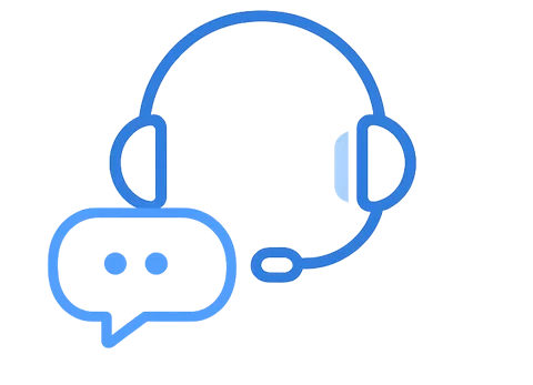 Headset og chatikon som symbol på træning før telefonpasning og kundeservice