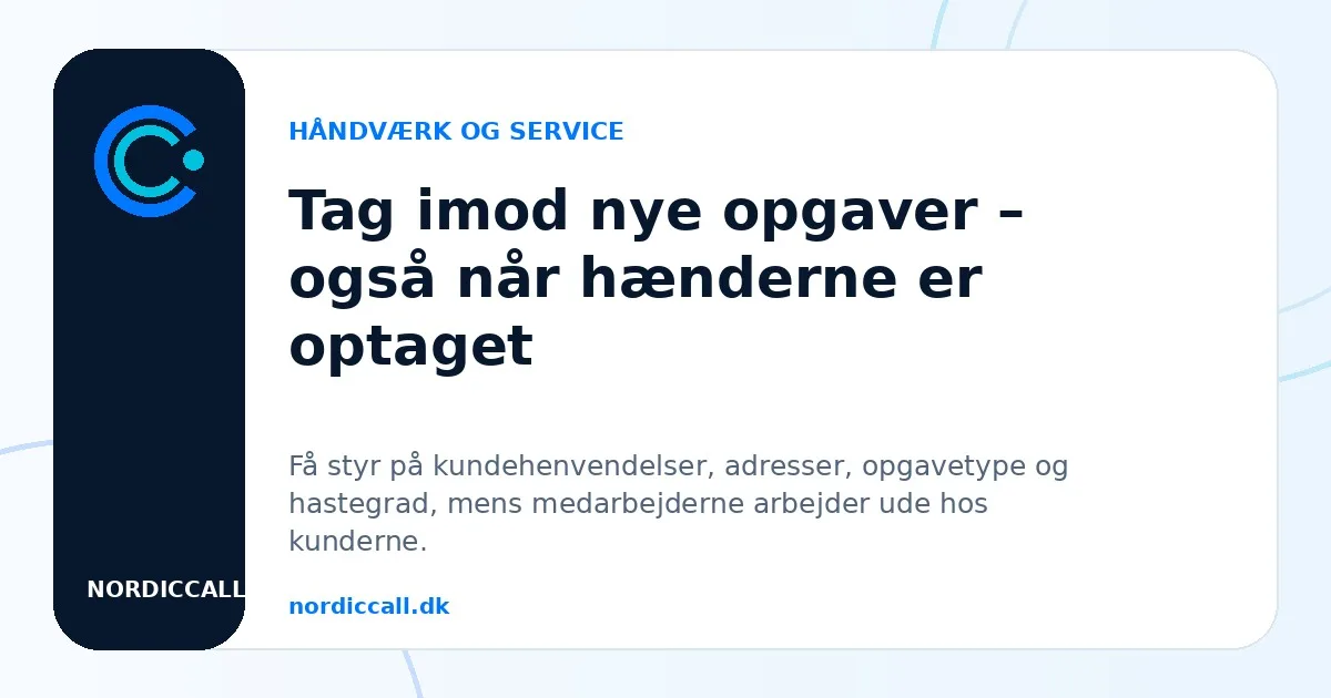 Telefonpasning til håndværkere