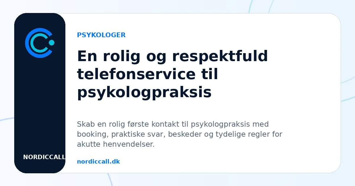 Telefonpasning til psykologpraksis