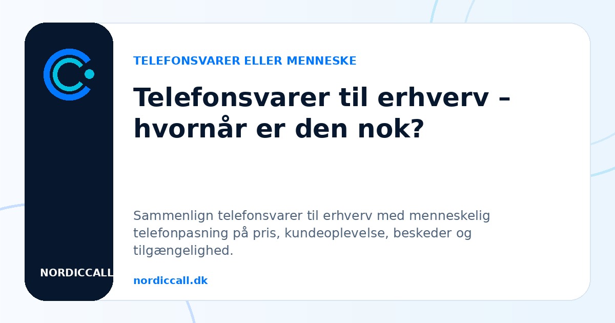 Telefonsvarer til erhverv