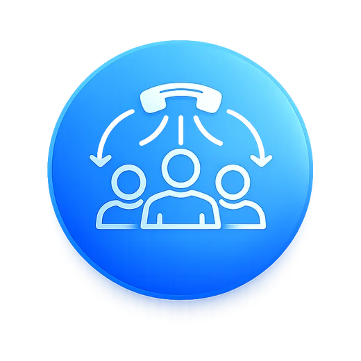 Telefonteam ikon for overflow telefonpasning ved travlhed og spidsbelastning